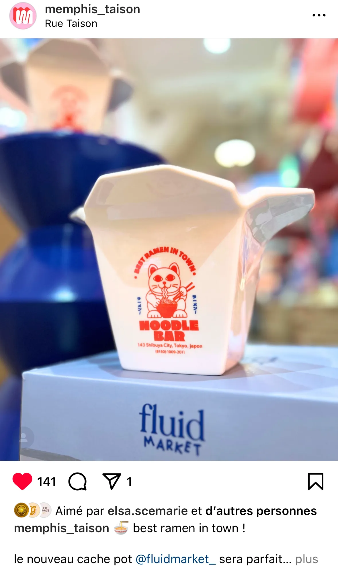Cache-pot boîte de nouilles Fluid Market — boutique Memphis Metz
